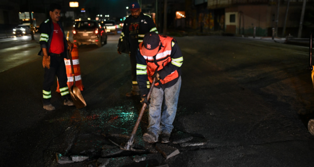 Municipios se suman al programa estatal  “Bacheo nocturno”